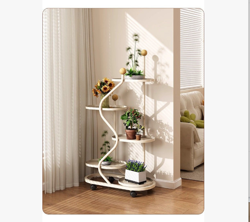 The plant shelf that finally rolls where you need it.